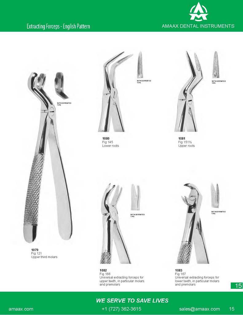 D015 Dental Extracting Forceps English Pattern upper canines lower canines upper roots lower roots universal