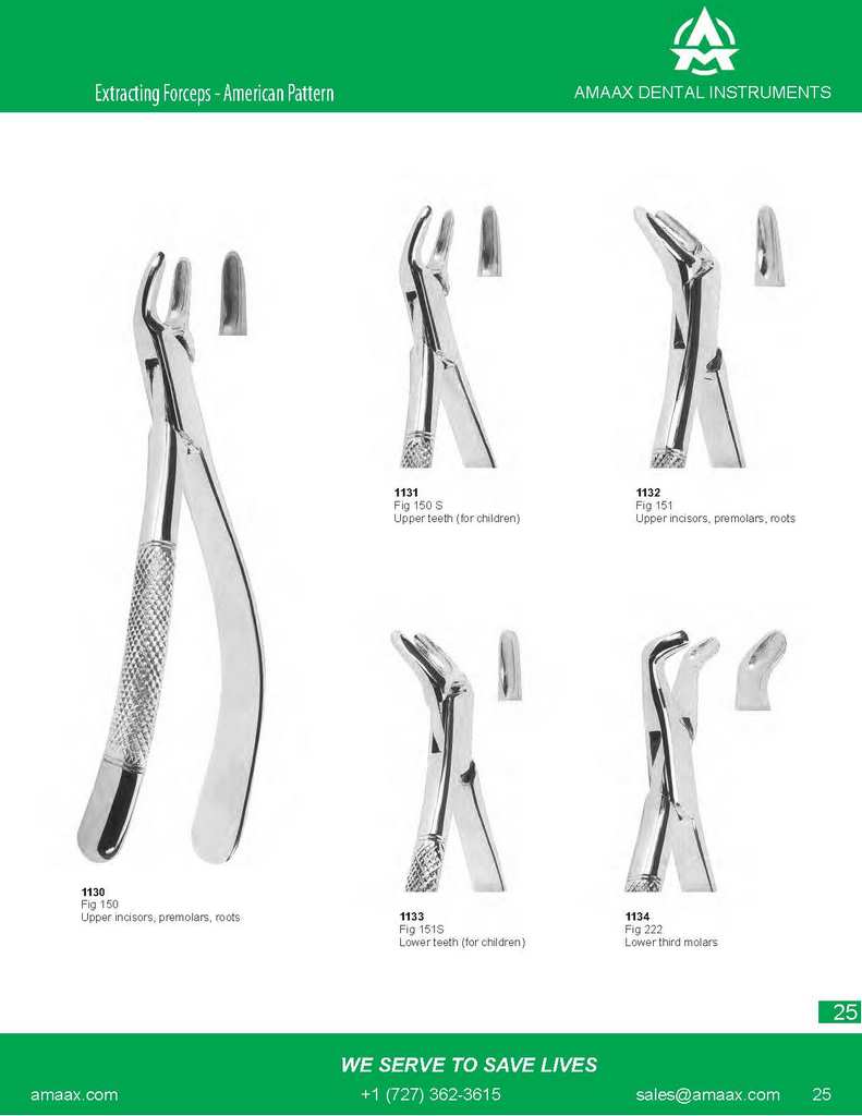 D025 Dental Extracting Forceps American Pattern upper incisor premolars roots for children