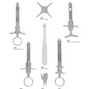 D100 Aspirating syringe position gauge breech loading syringe band adaptor