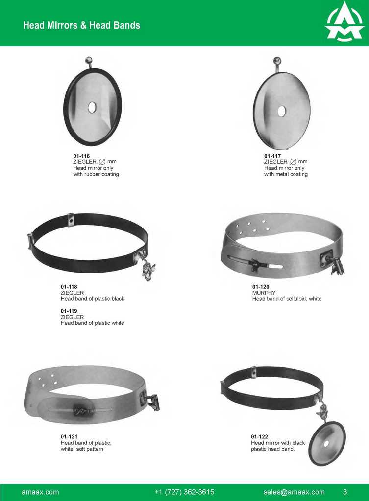 G003 Head Mirrors Head Bands Ziegler Murphy