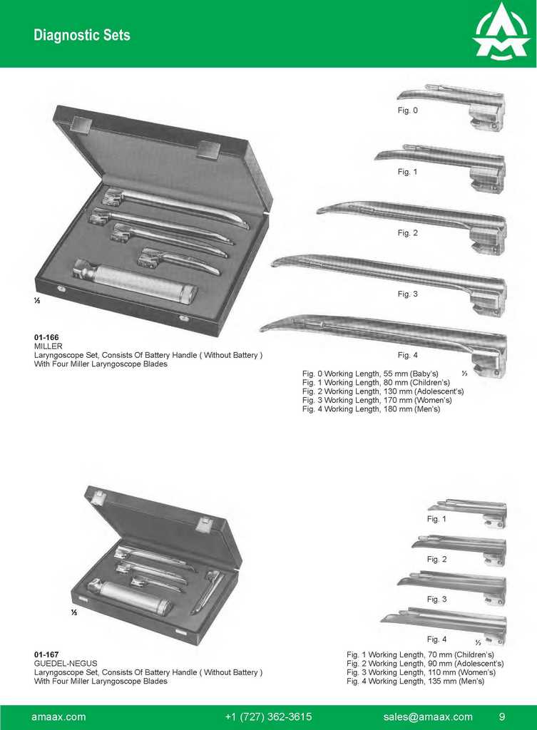 G009 Diagnostic Sets Miller Guedel Negus