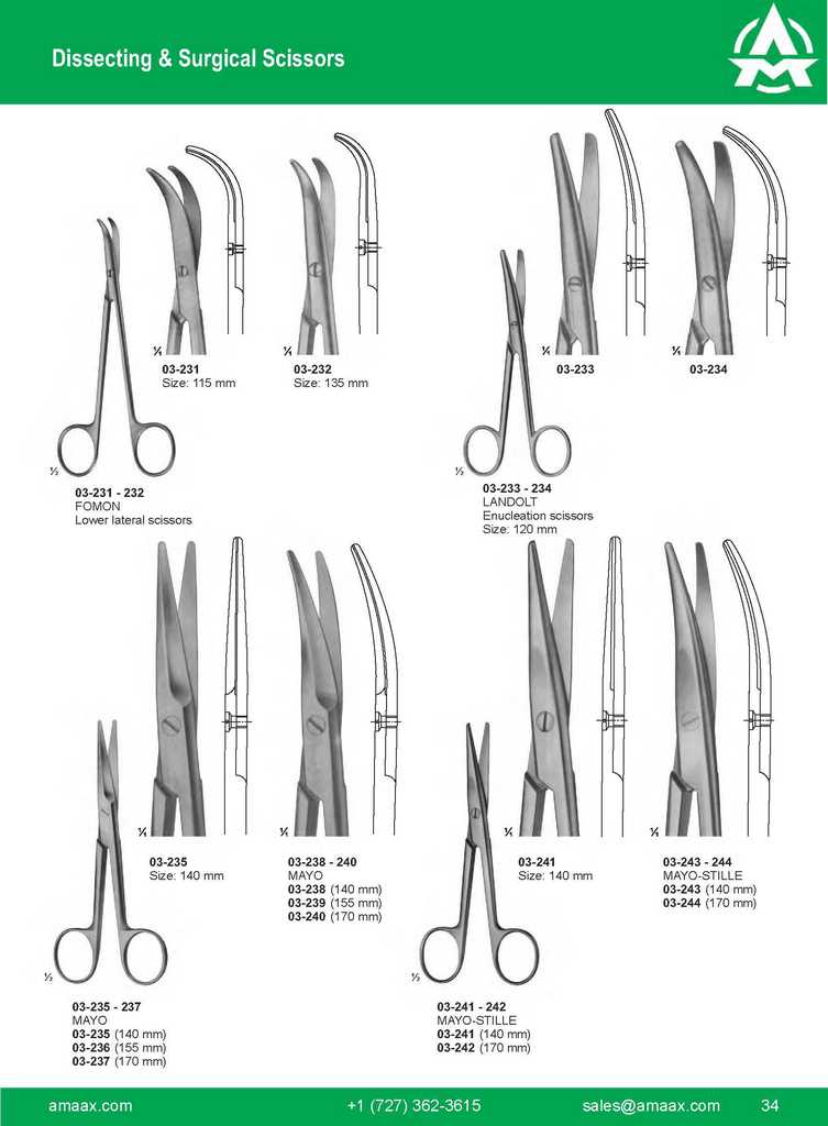 G034 Dissecting Surgical Scissors Fomon Landolt Mayo