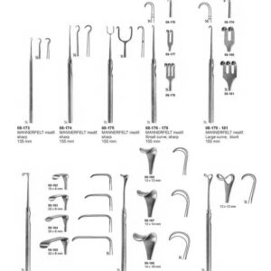 G116 Mannerfelt Langenbeck Saddle Hooks Retractors Treangle Handle