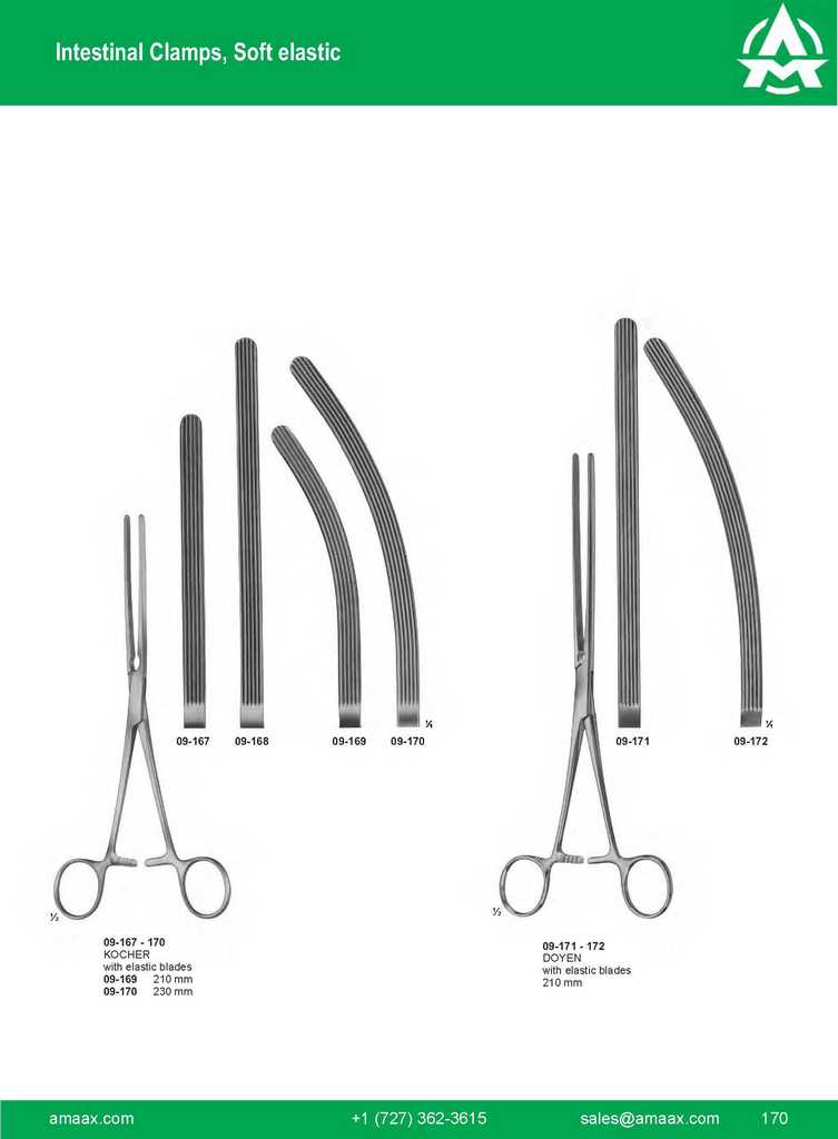 G170 Intestinal Clamps Soft Elastic Kocher Doyen