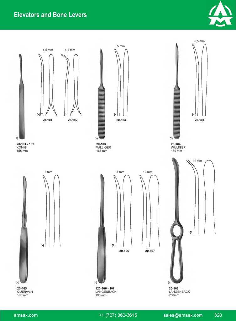 G320 Elevators Bone Levers Konig Williger Quervain Langenback