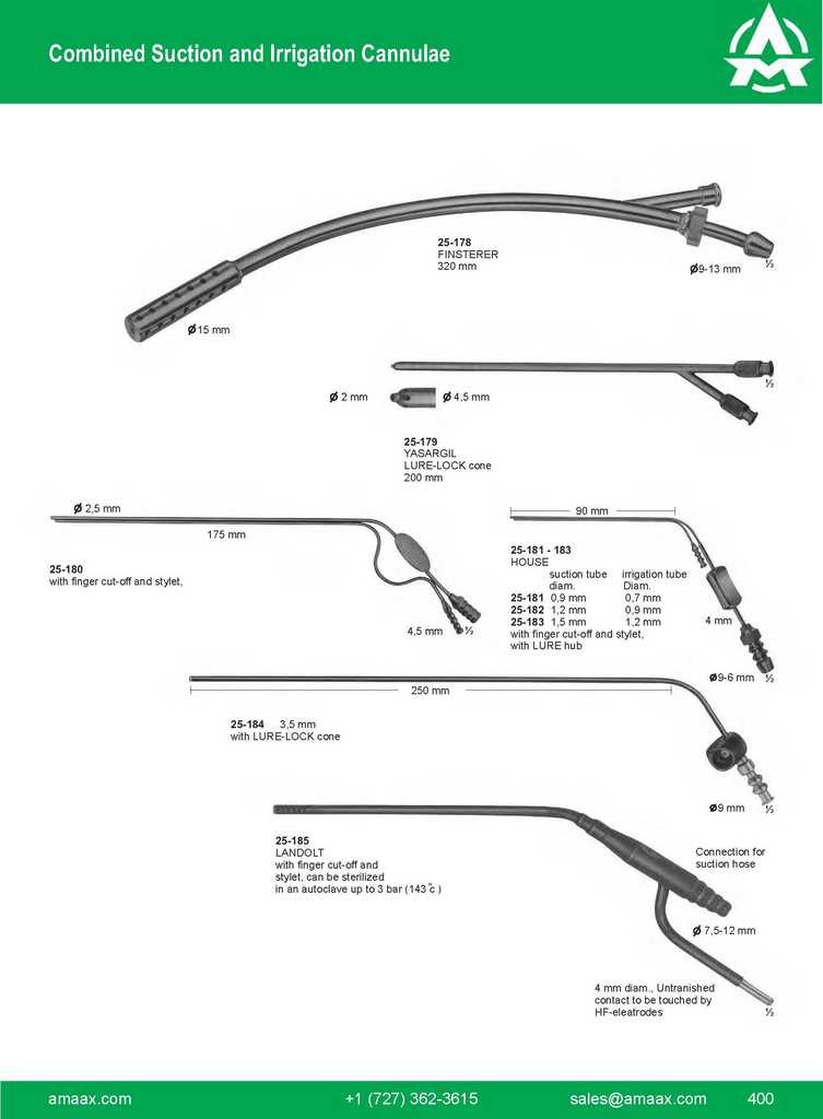 G400 combined Suction Irrigation Cannulae Finsterer Yasargil House Landolt