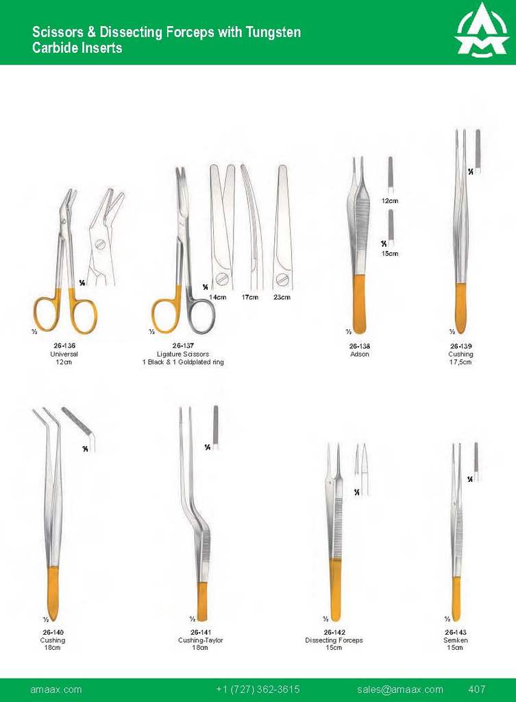 G407 Scissors Dissecting Forceps Tungsten Universal Ligature Scissors Adso Cushing Taylor Dissecting Forceps Semken